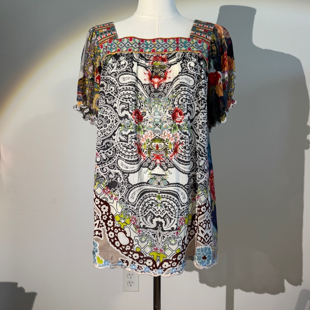 Johnny Was, Pansy Blouse, multi-colored, Size S